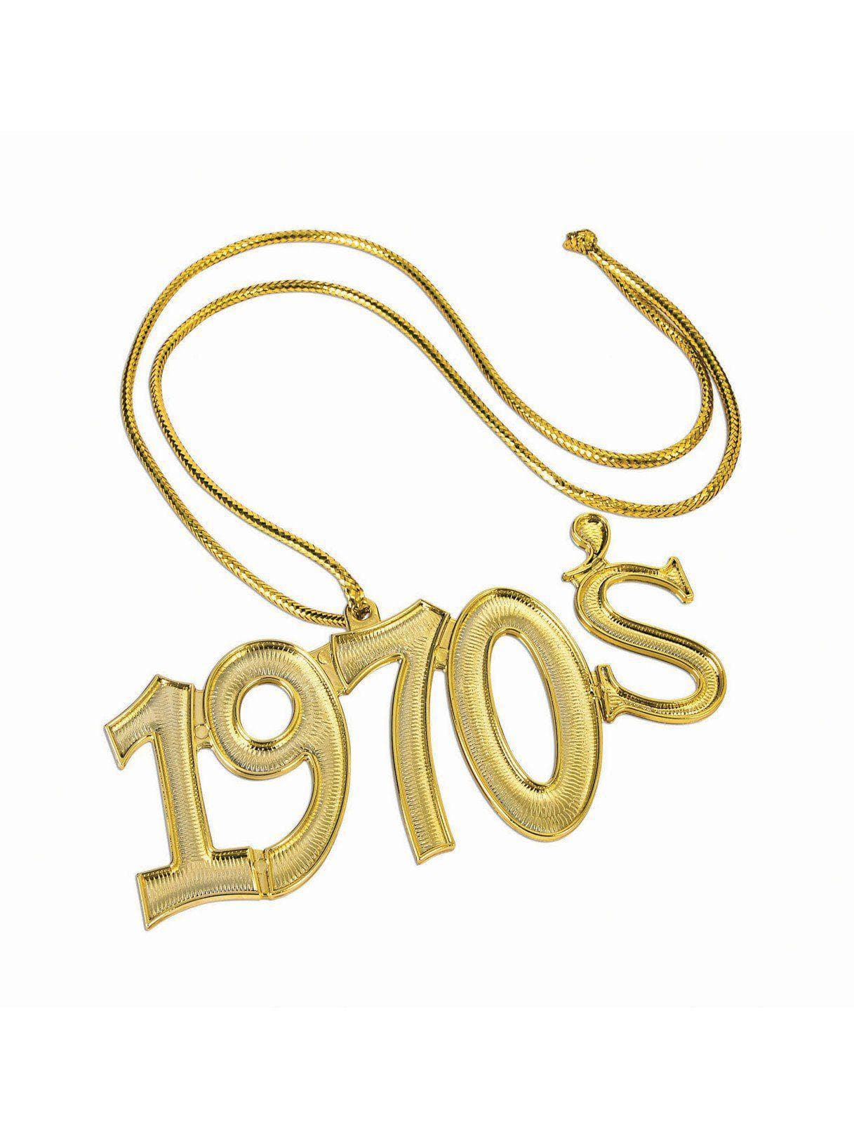 Adult Gold Disco Fever 1970's Necklace - costumes.com