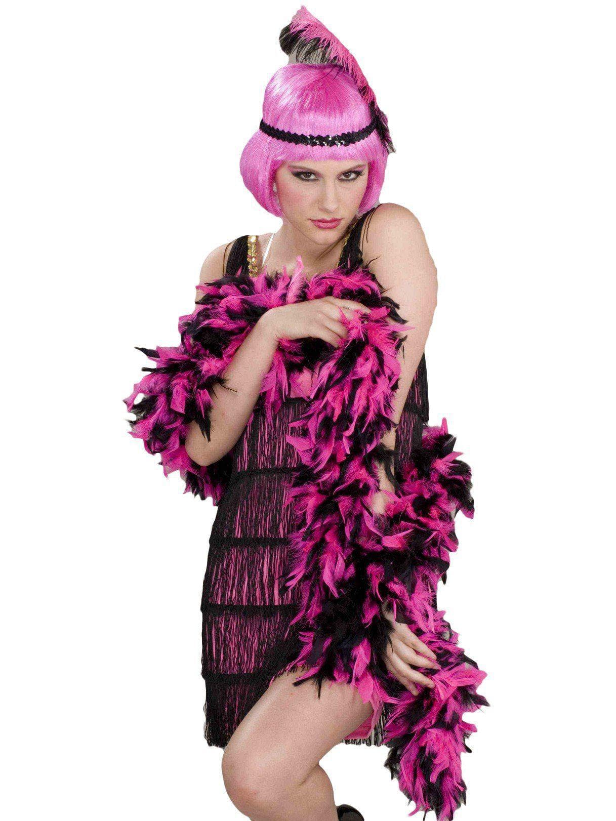 Pink and Black 20's Boa Accessory - costumes.com
