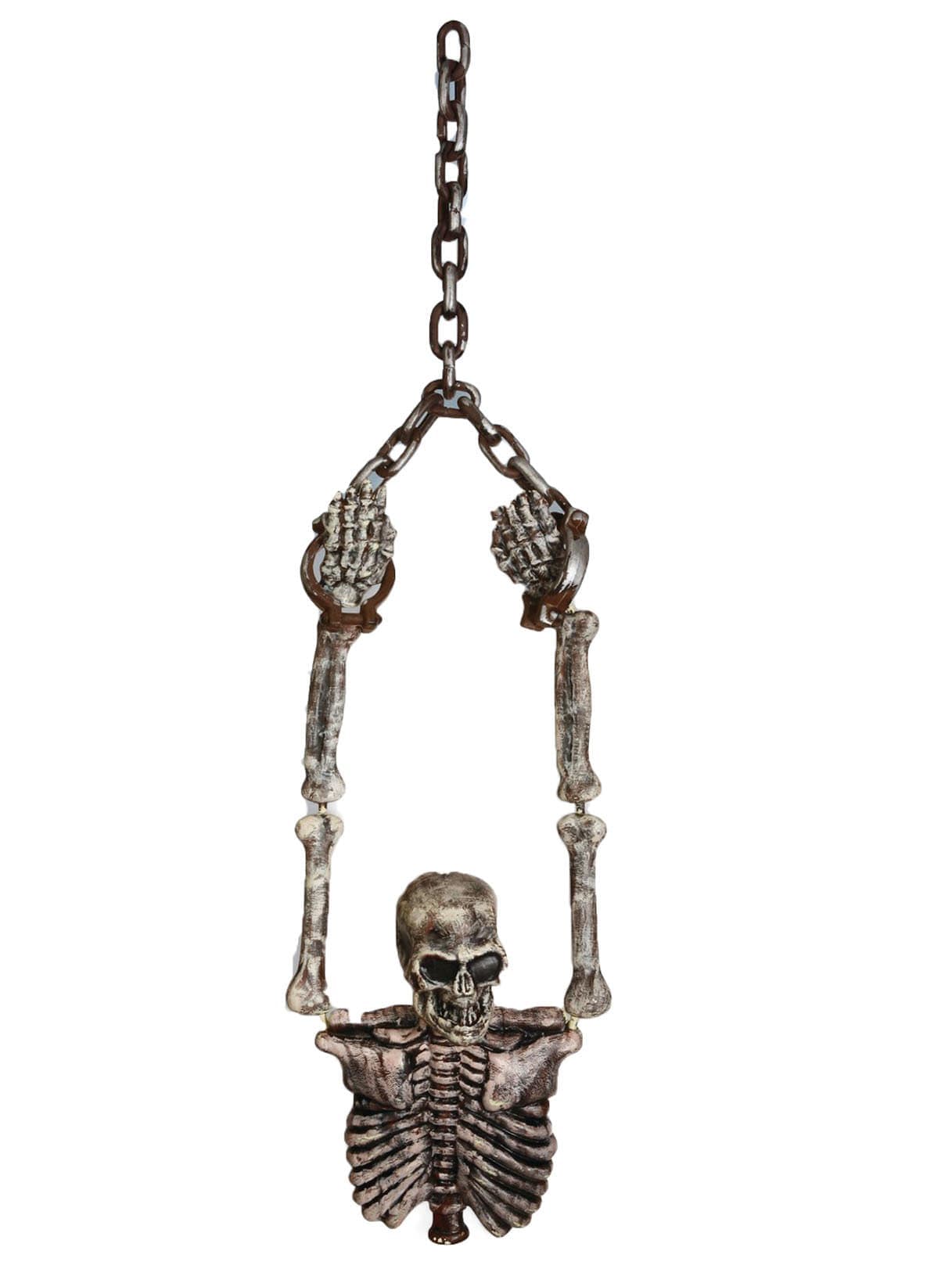 Chained Hanging Skeleton Torso Decoration - costumes.com