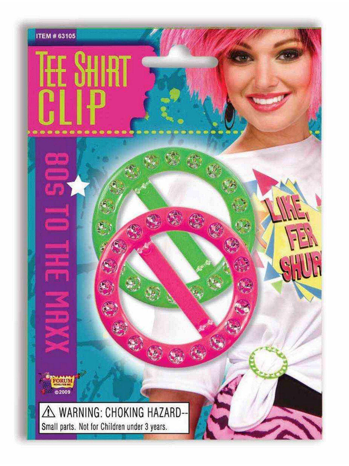 Adult Neon Pink and Green 1980's Shirt Clips - costumes.com