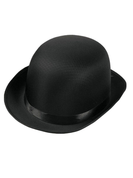 Adult Black Satin Derby Hat