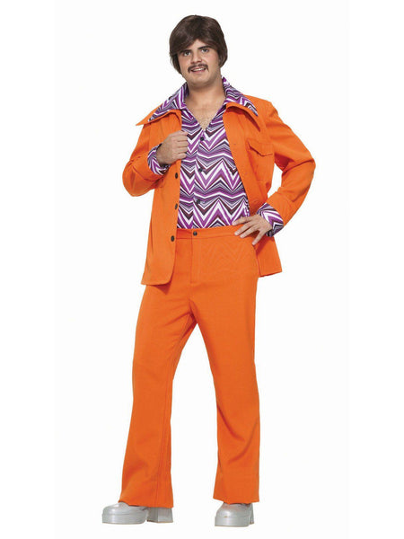 Men's 1970's Orange Leisure Suit Costume