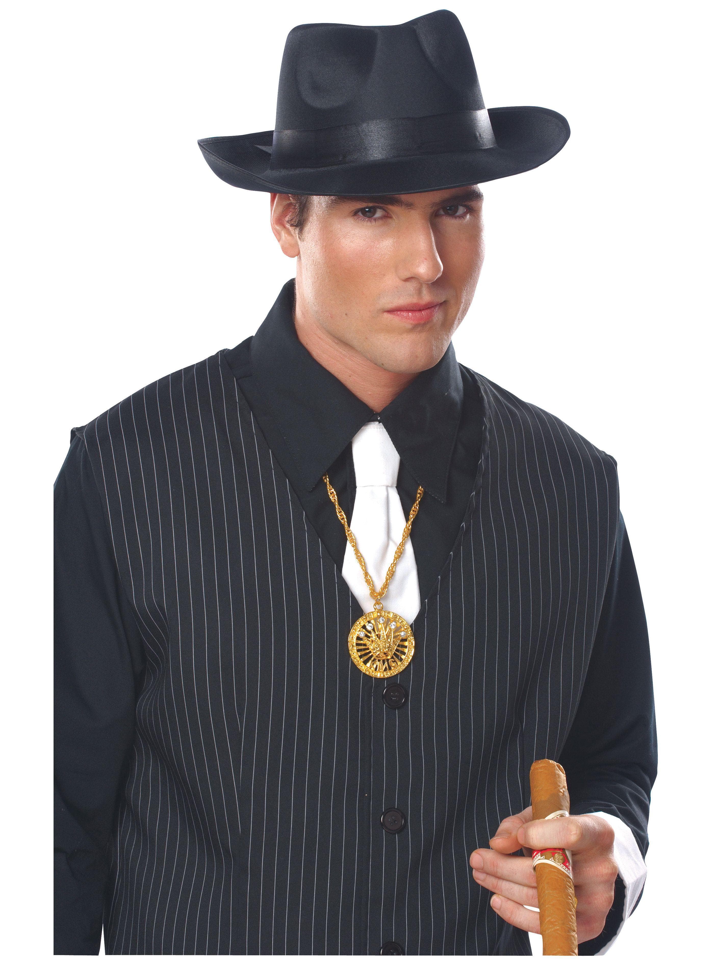 Adult Black Satin Fedora - costumes.com