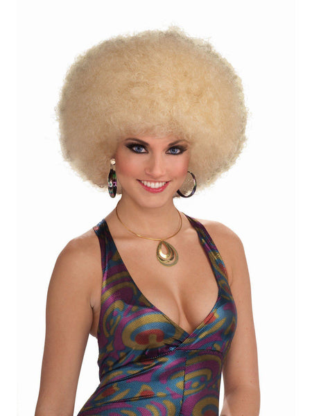 Adult Blonde Curly Party Wig - Deluxe