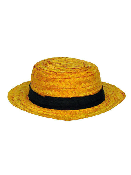 Adult 1920's Straw Skimmer Hat