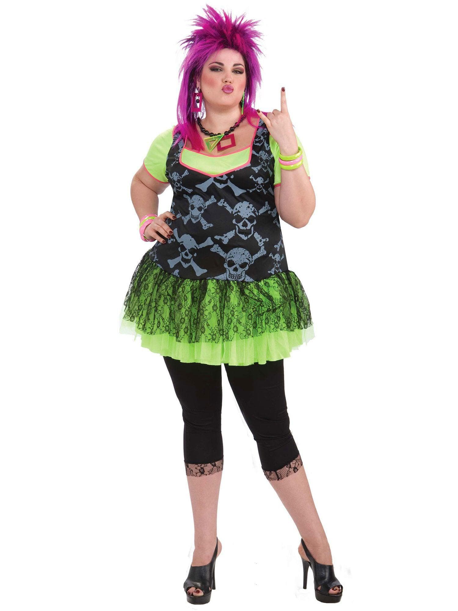 Adult 80s Punk Lady Plus Size Costume - costumes.com