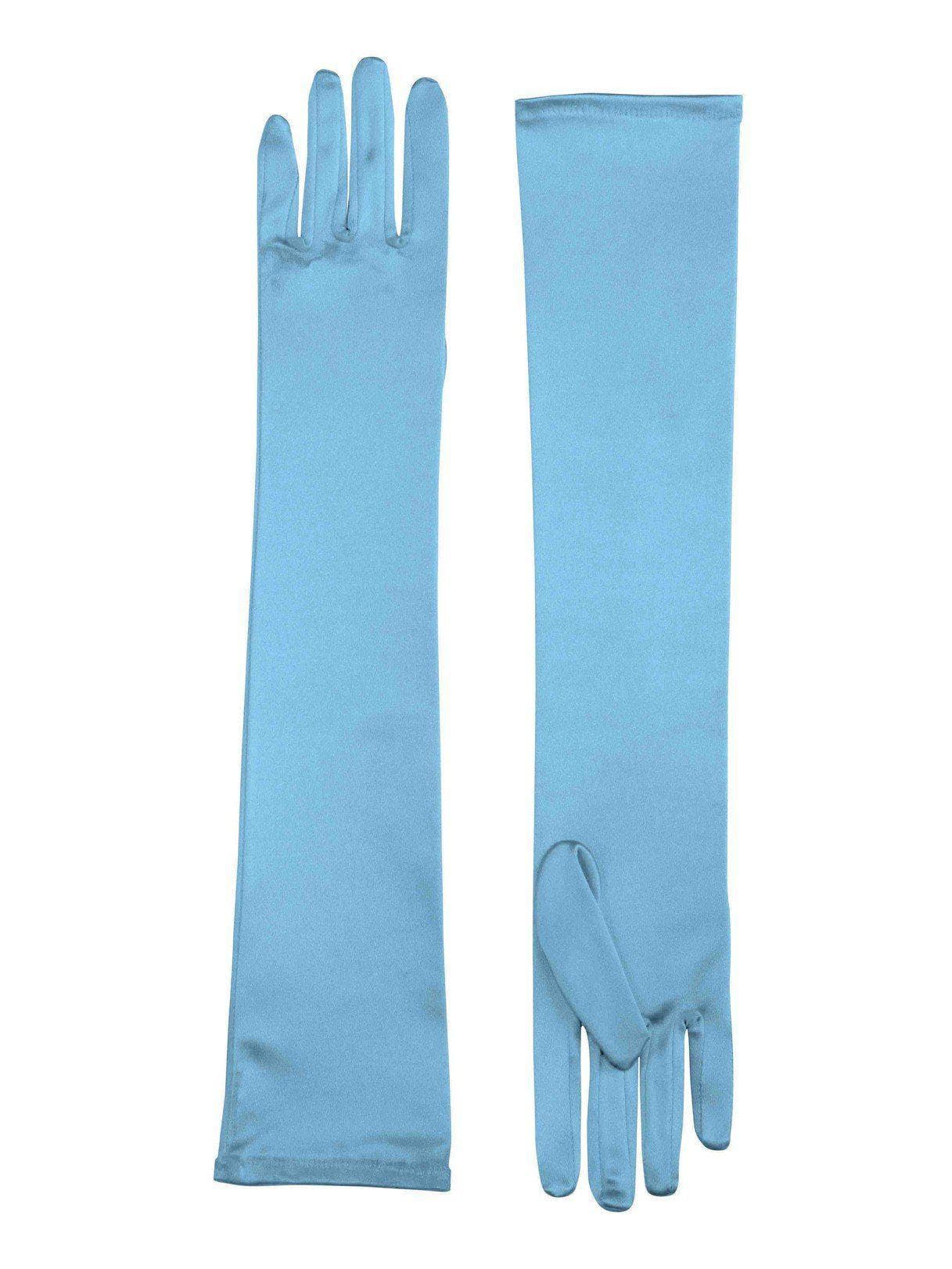 Light Blue Long Satin Gloves - costumes.com
