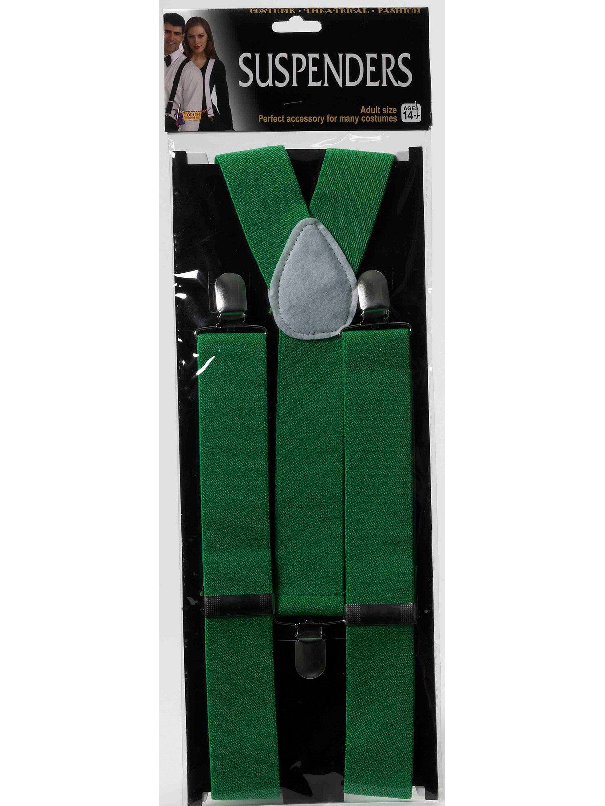 Adult Green Clip-on Suspenders - costumes.com