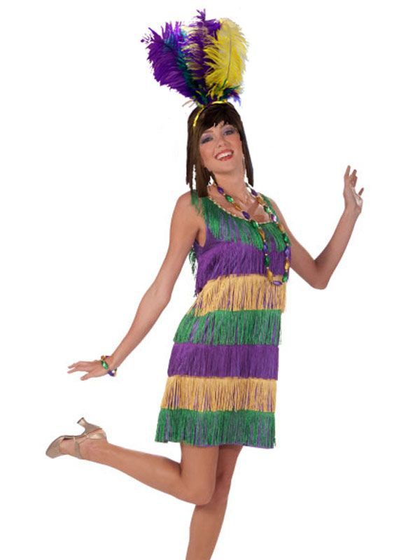 Women's Mardi Gras Frisky Flapper Mini Dress - costumes.com