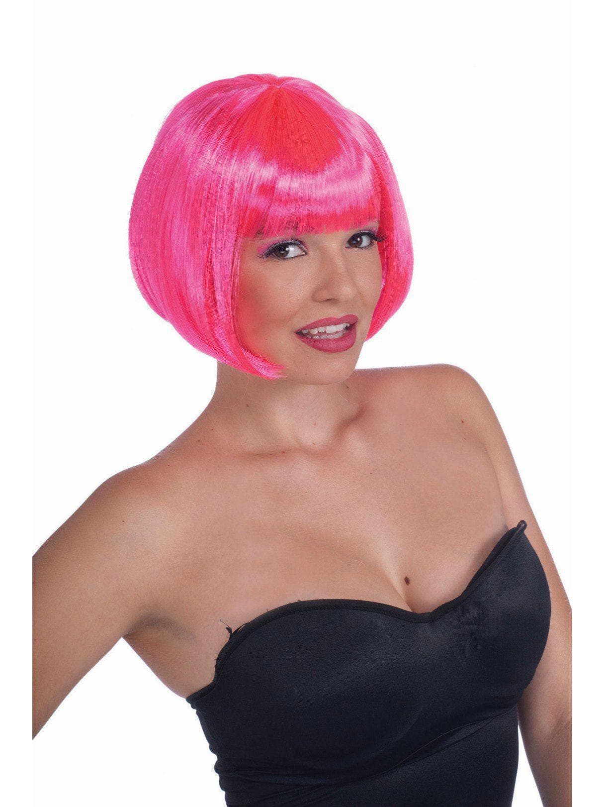 Women's Neon Pink Bob Wig - costumes.com