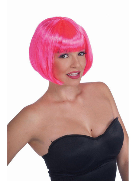 Women's Neon Pink Bob Wig