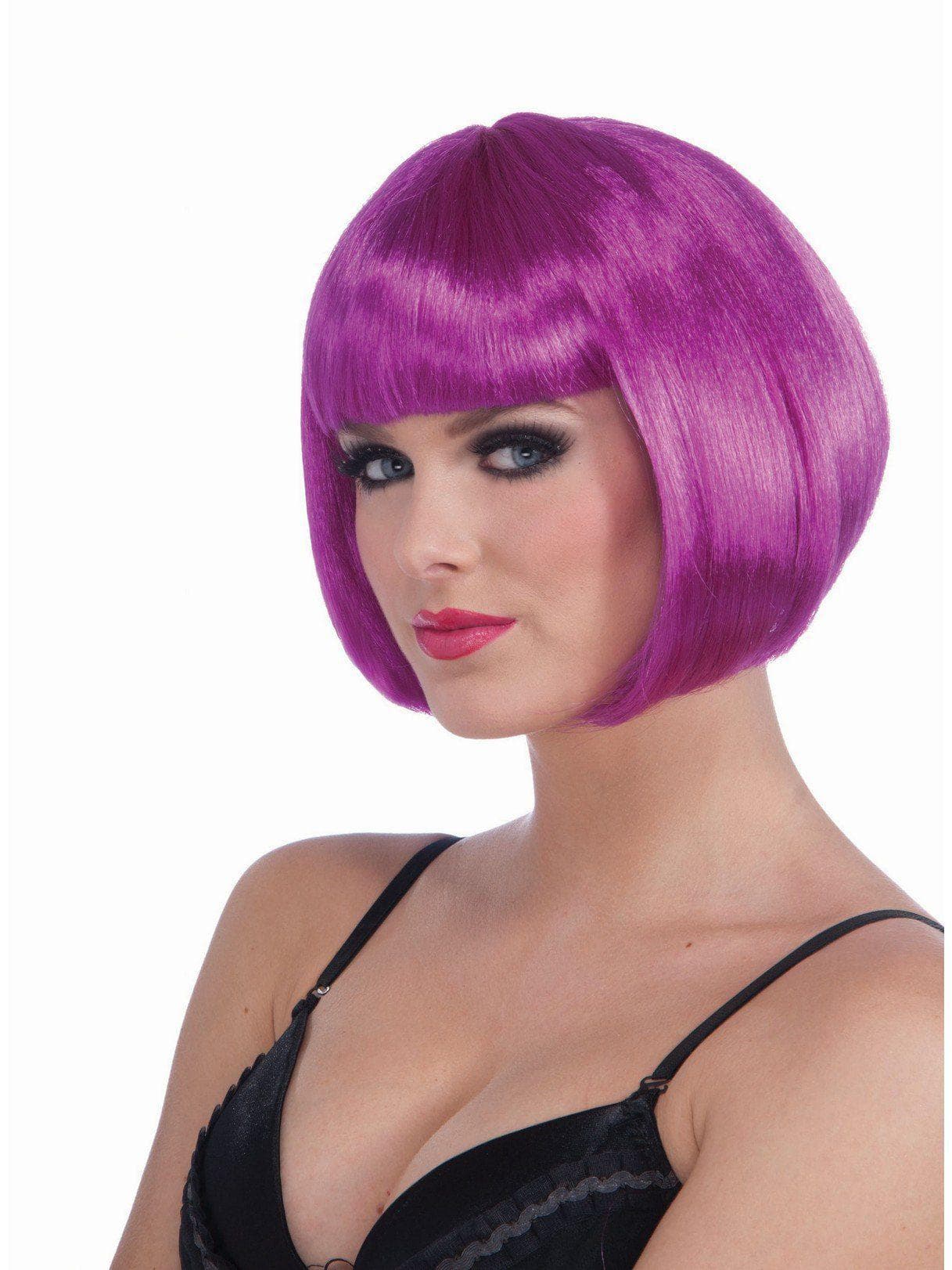 Women's Neon Purple Bob Wig - costumes.com
