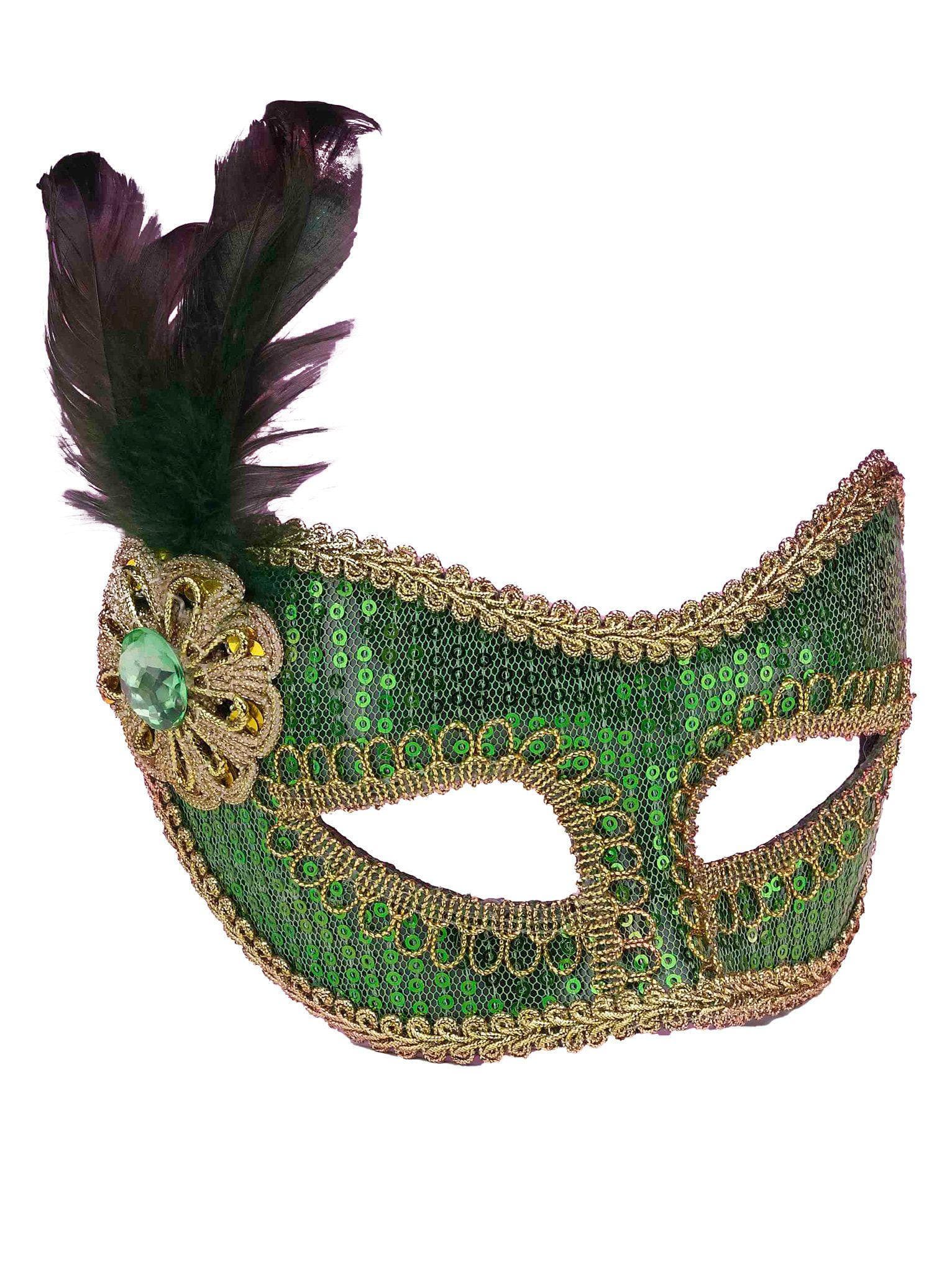 Green Sequin Mask - costumes.com
