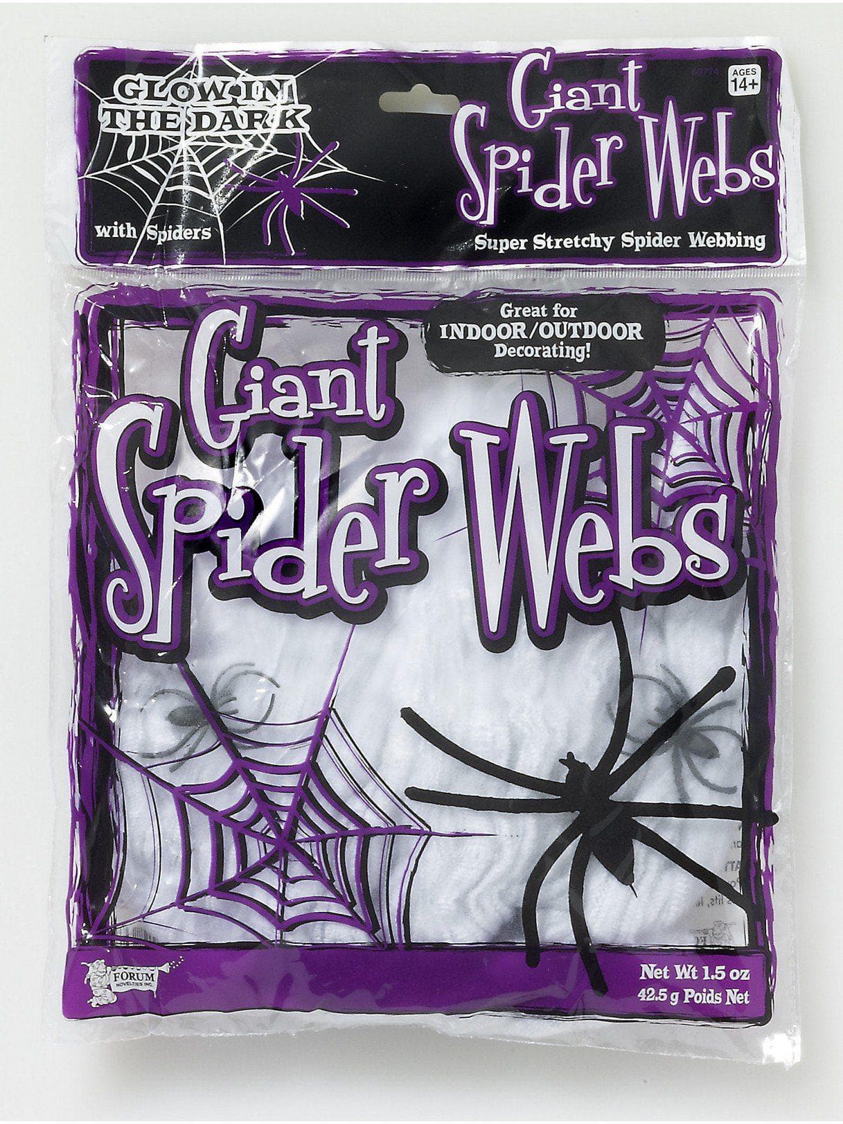 Giant Wickedly White Super Spiderweb with 2 Spiders - 42.5 Grams - costumes.com