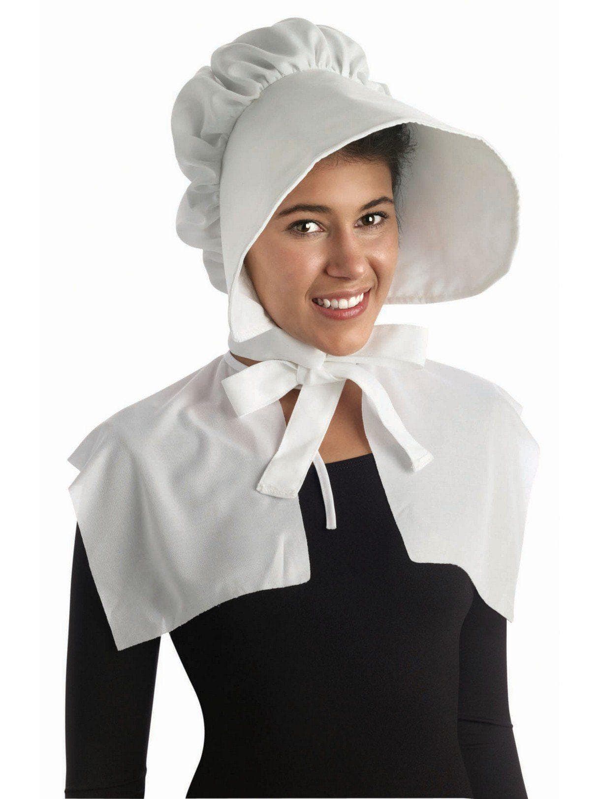Adult White Victorian Bonnet - costumes.com