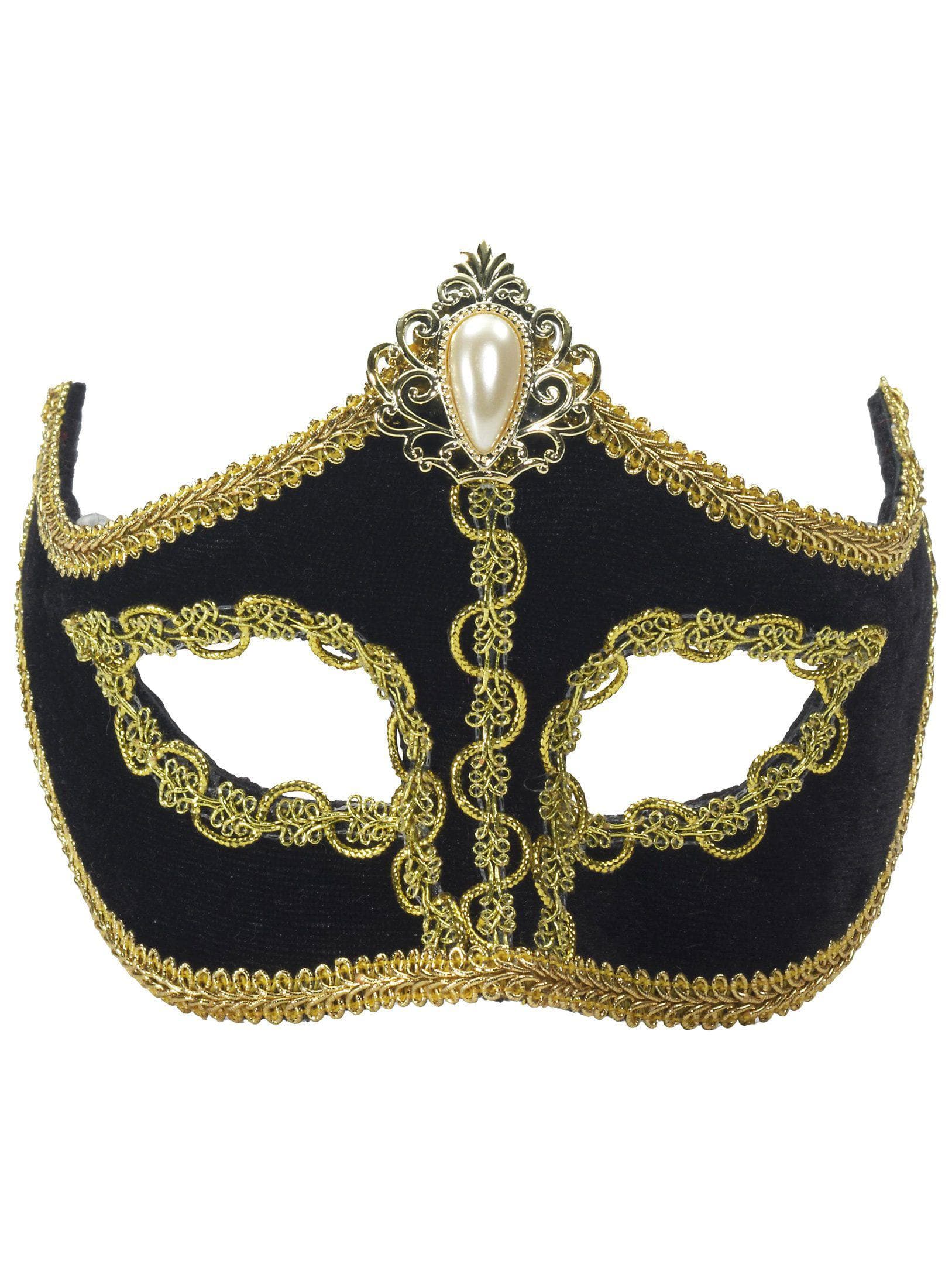 Velvet Black Venetian Mask - costumes.com