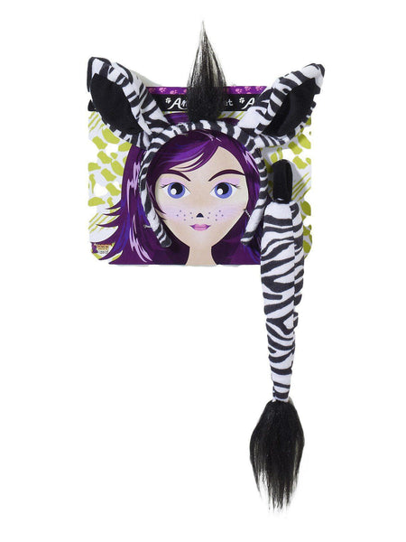 Adult Zebra Ears Headband and Tail
