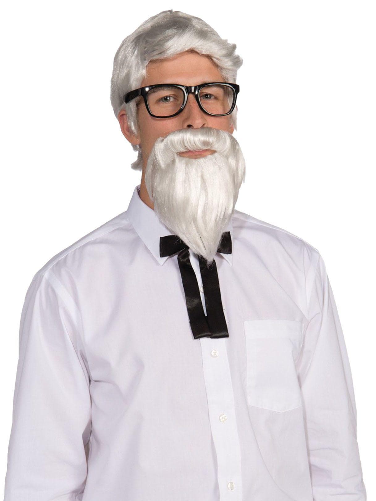 Adult White Southern Colonel Beard & Wig - costumes.com