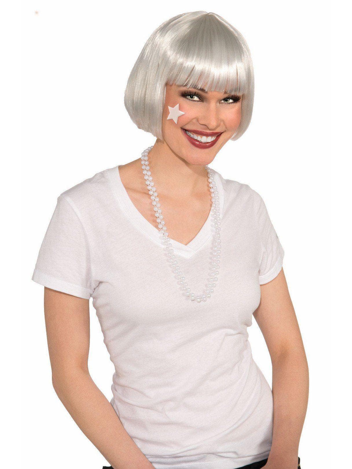 Women's White Bob Wig - costumes.com
