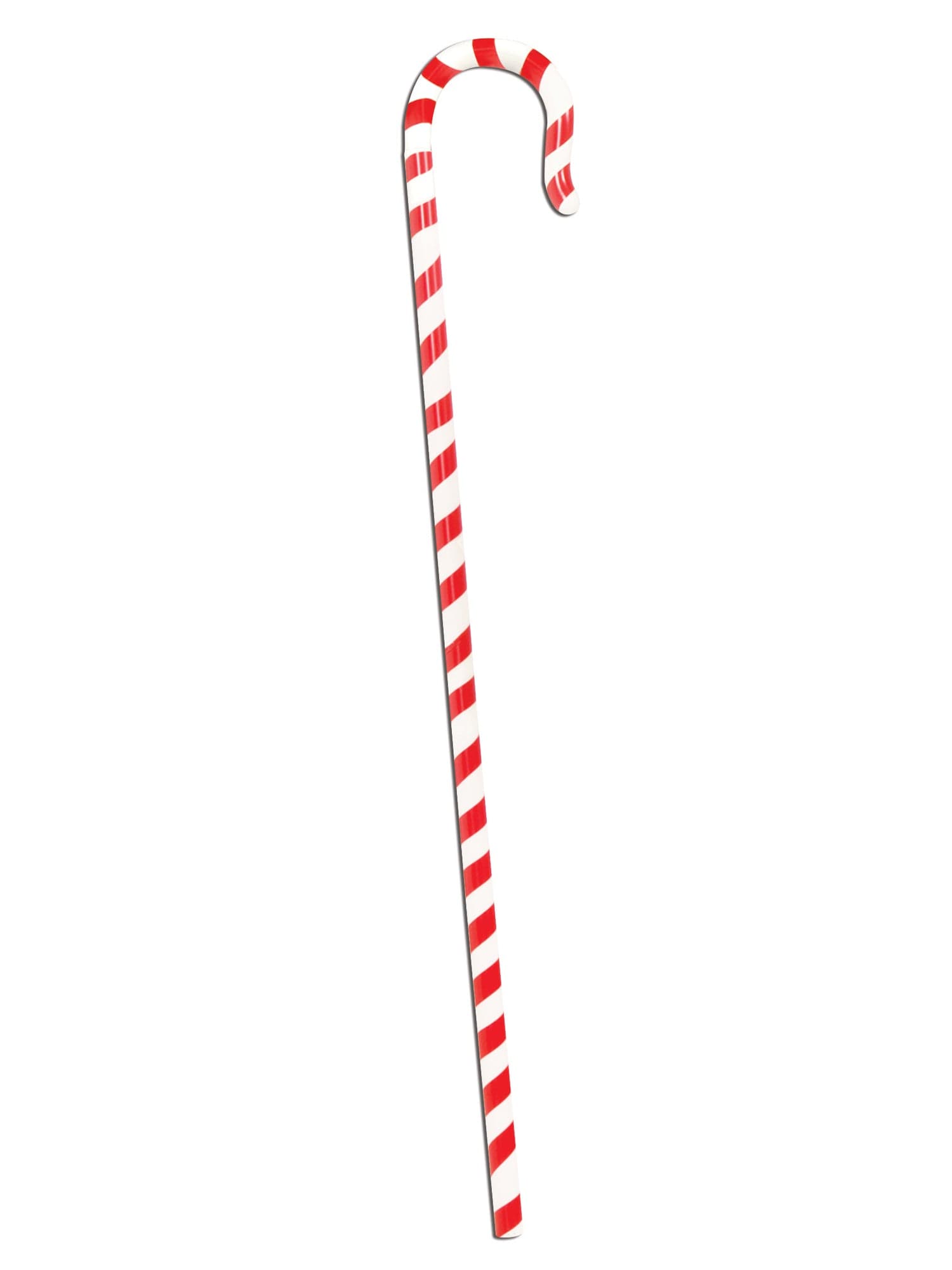 Adult Red and White Candy Striped Walking Cane - costumes.com