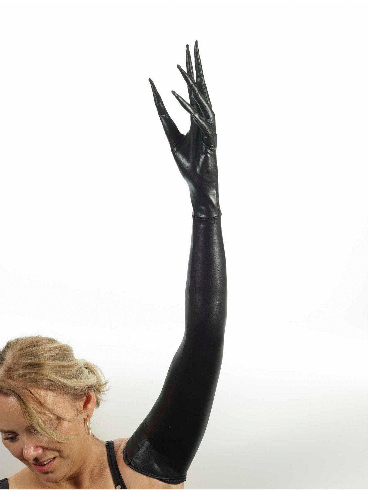 Women's Black Long Horror Pointed Finger Gloves - costumes.com