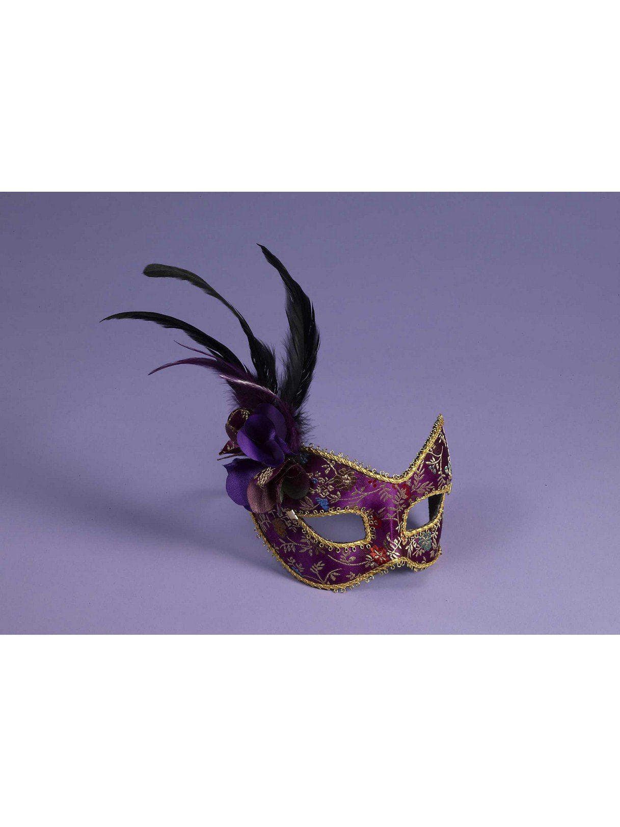 Masquerade Purple and Gold Mask - costumes.com