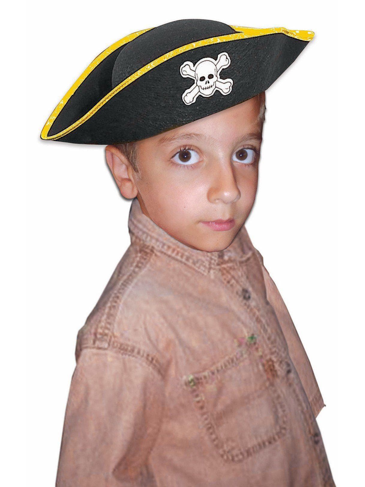 Kids' Black Skull and Crossbones Pirate Hat - costumes.com