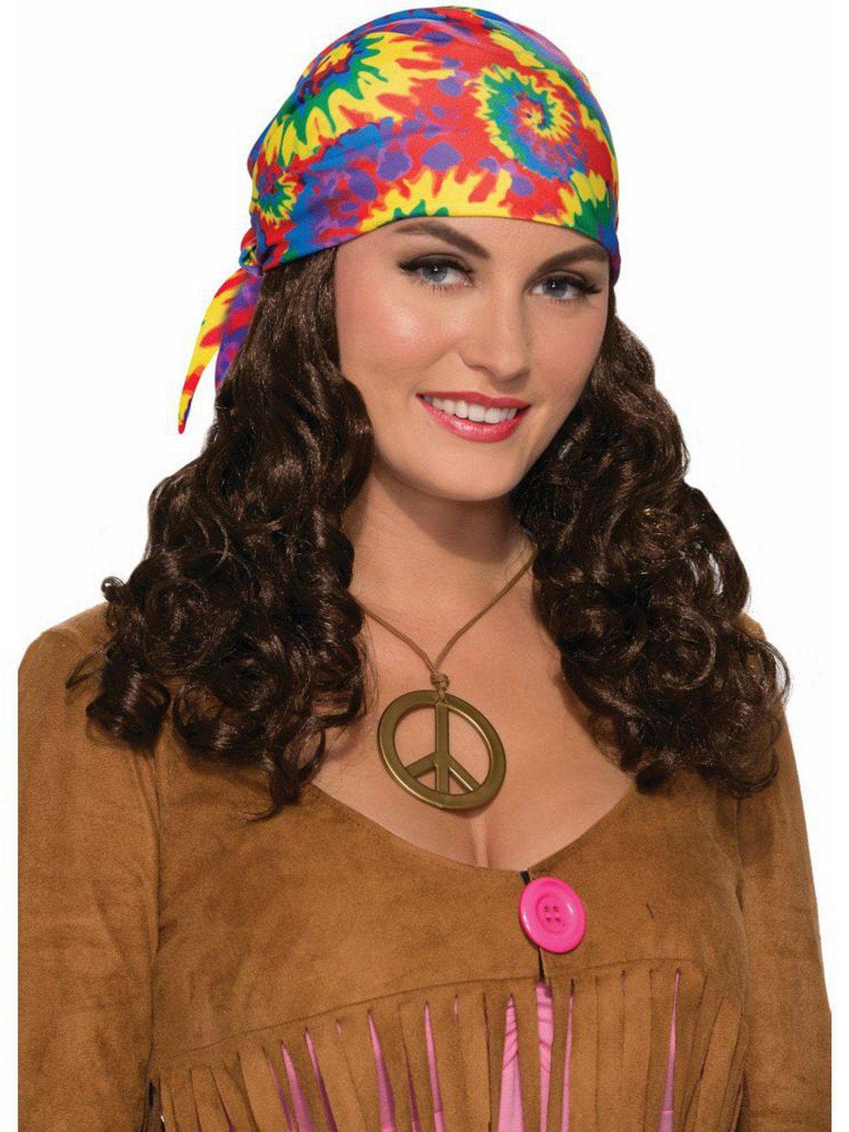 Hippie Wig With Headscarf - costumes.com