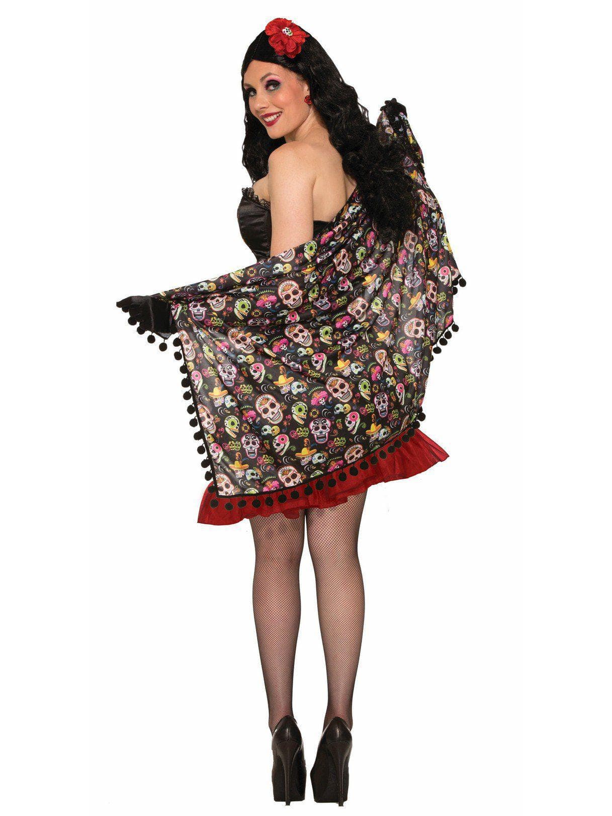 Adult Day of the Dead Inspired Festive Shawl - costumes.com