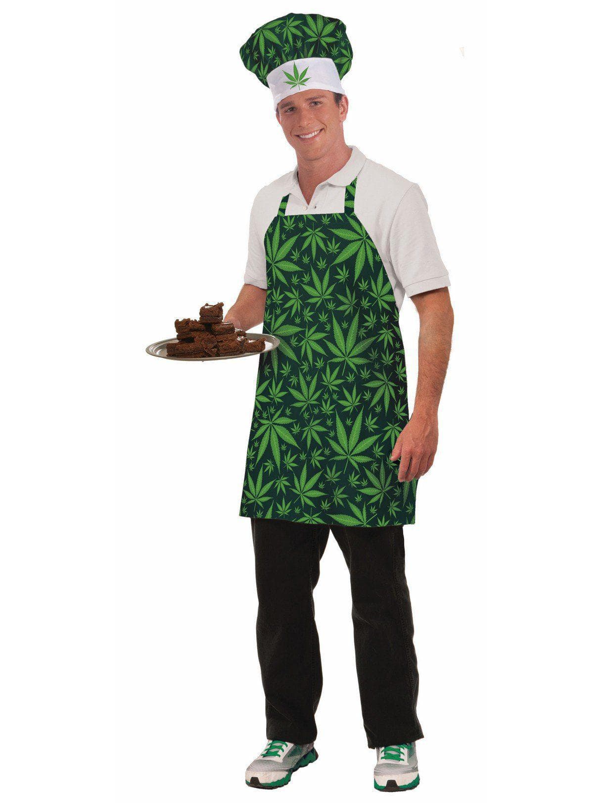 Adult Marijuana Printed Apron and Hat - costumes.com