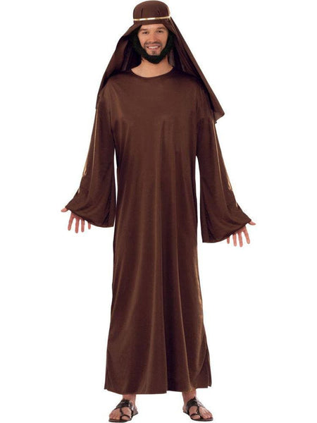 Adult Brown Biblical Robe With Headdress Costume