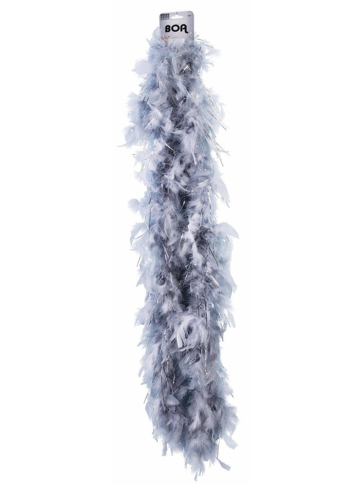 Adult Silver Tinsel and Feather Boa - costumes.com