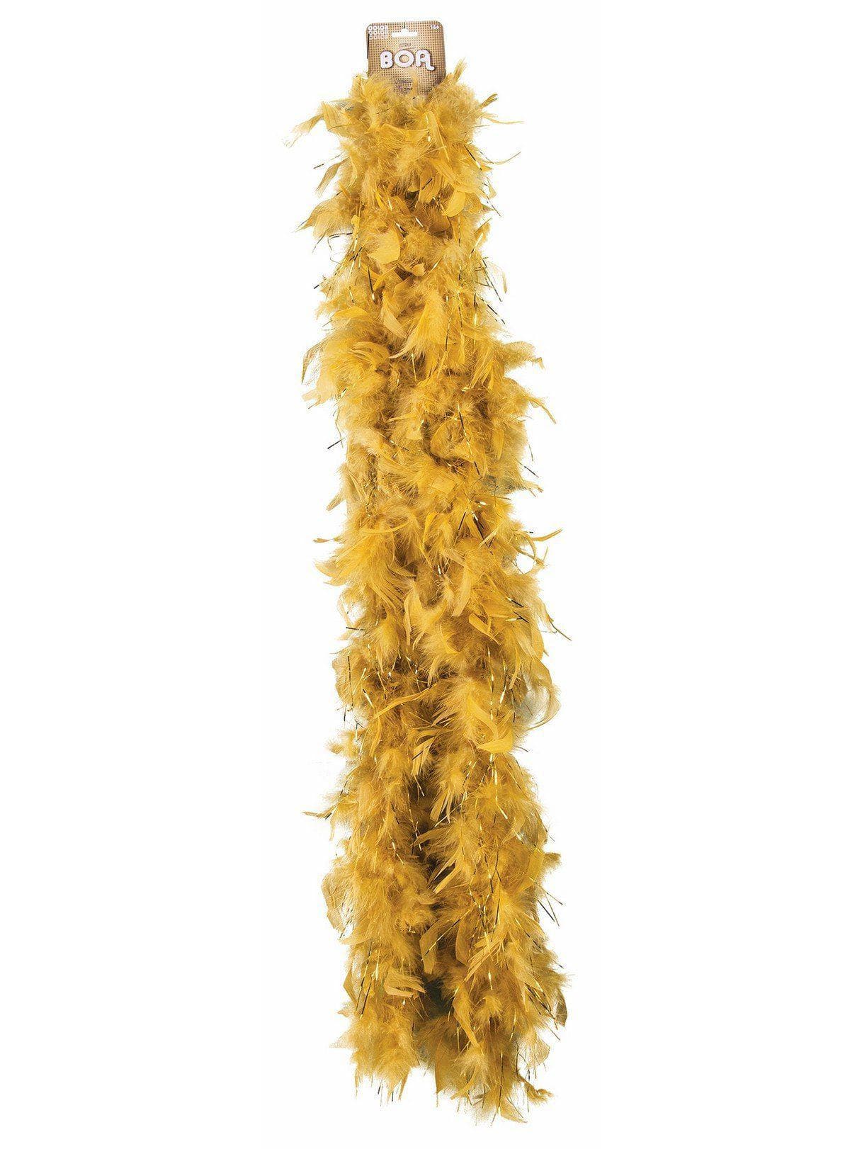 Adult Gold Tinsel and Feather Boa - costumes.com