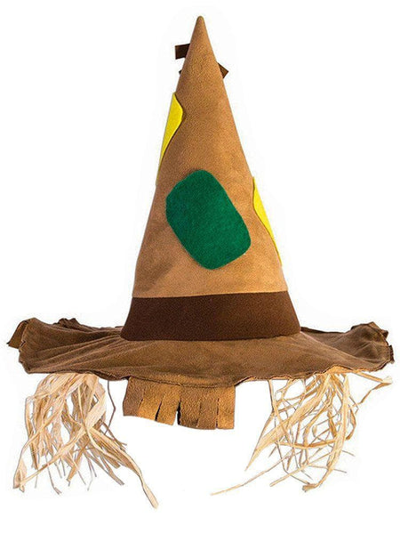 Adult Brown Patches and Straw Scarecrow Hat