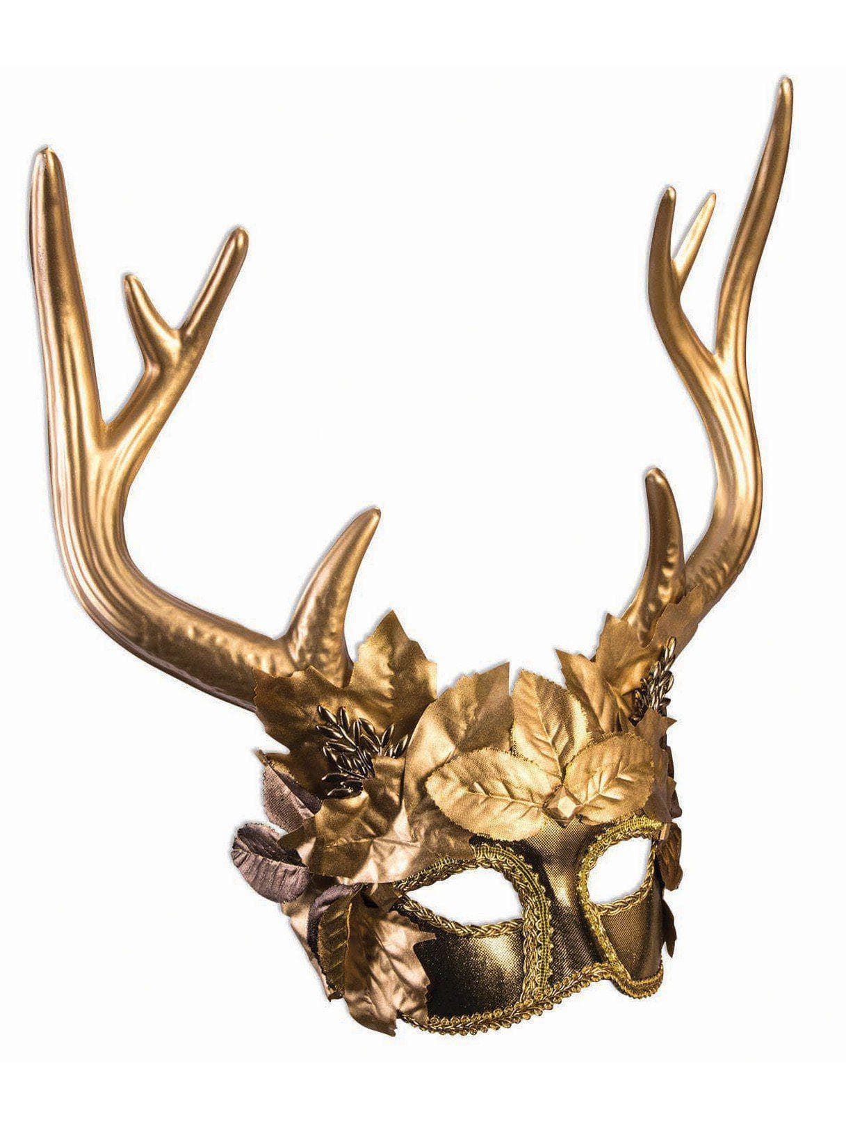 Adult Golden Mythical Creature Faun Masquerade Mask - costumes.com