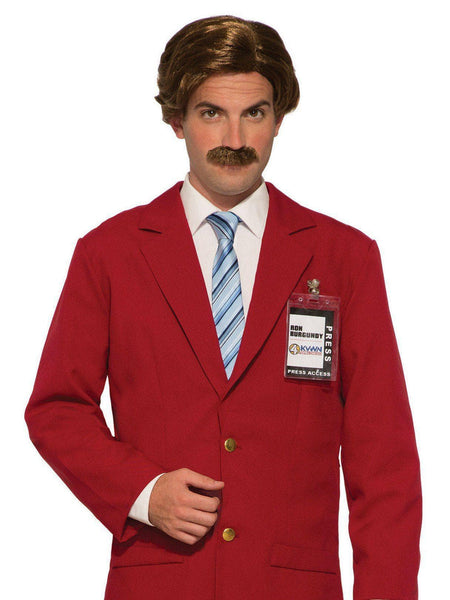 Men's Anchorman Ron Burgundy Wig and Mustache