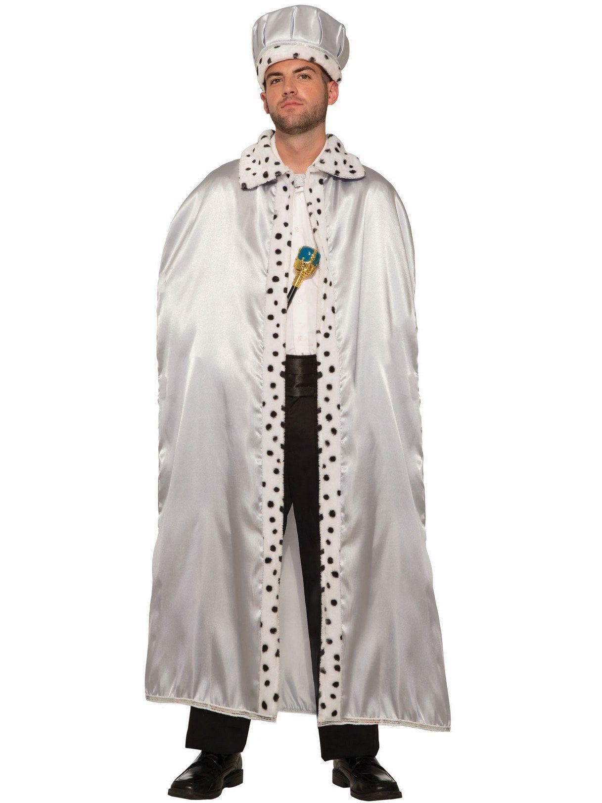 Adult Silver Faux Fur Trimmed Crown - costumes.com