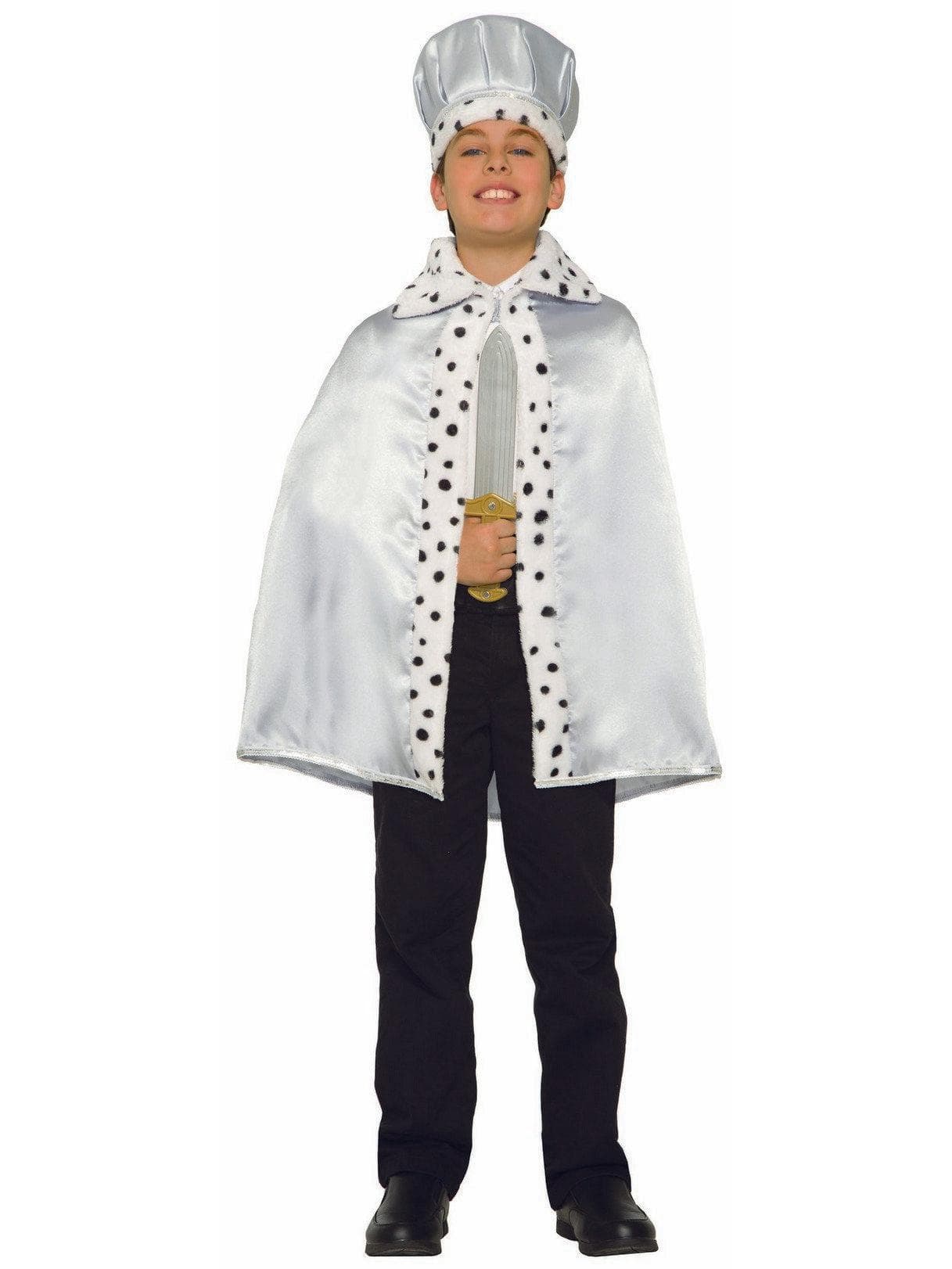 Kids' Silver Faux Fur Trimmed Crown - costumes.com