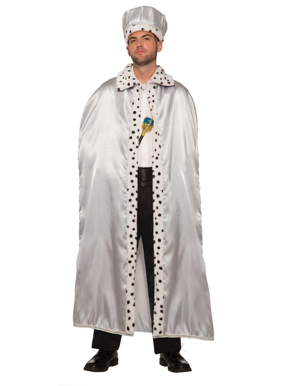 Adult Silver Faux Fur Trimmed Cape - costumes.com