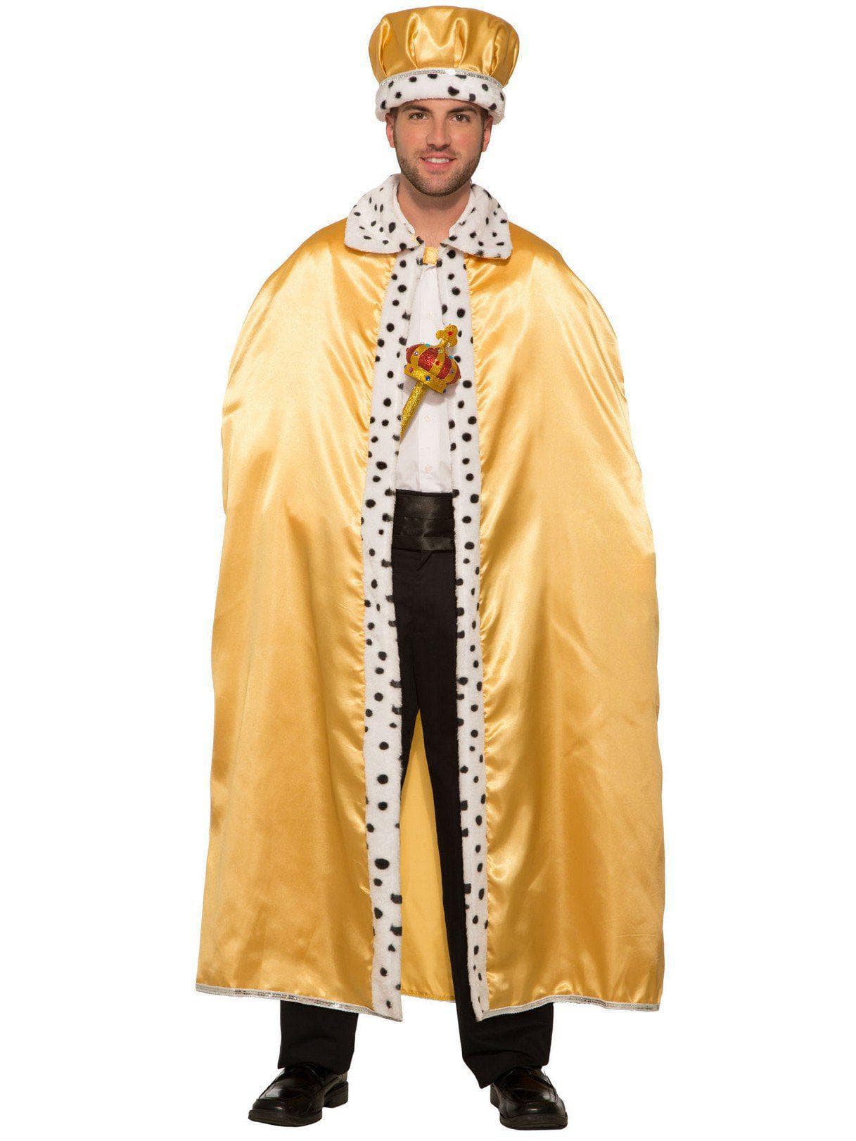 Adult Gold Faux Fur Trimmed Cape - costumes.com