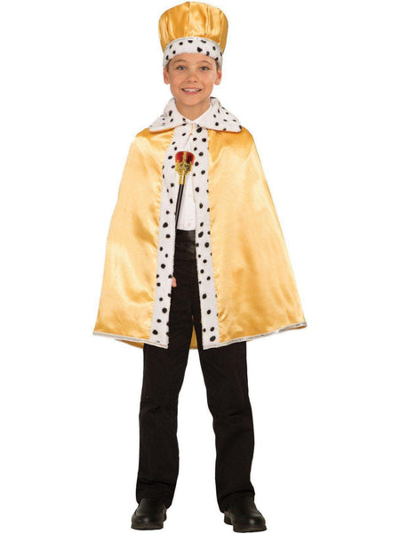 Kids' Silver Faux Fur Trimmed Cape