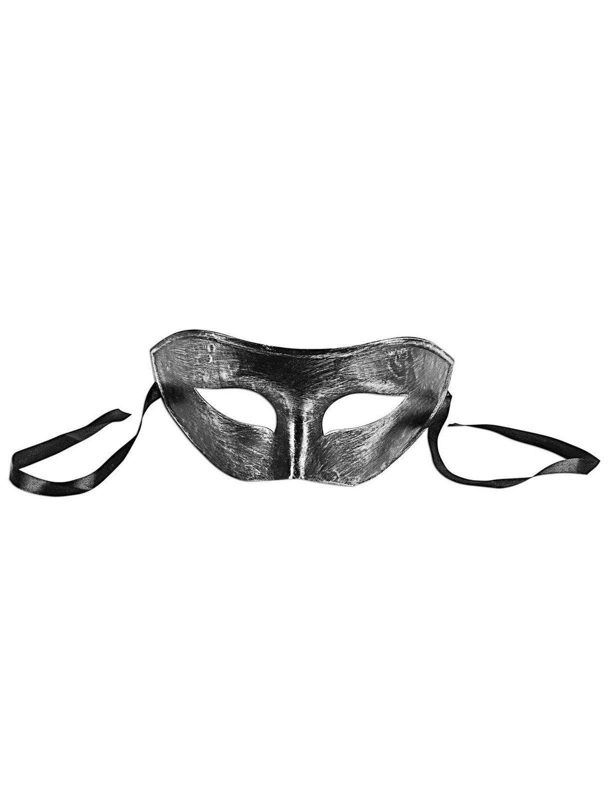 Adult Brushed Silver Harlequin Masquerade Mask - costumes.com