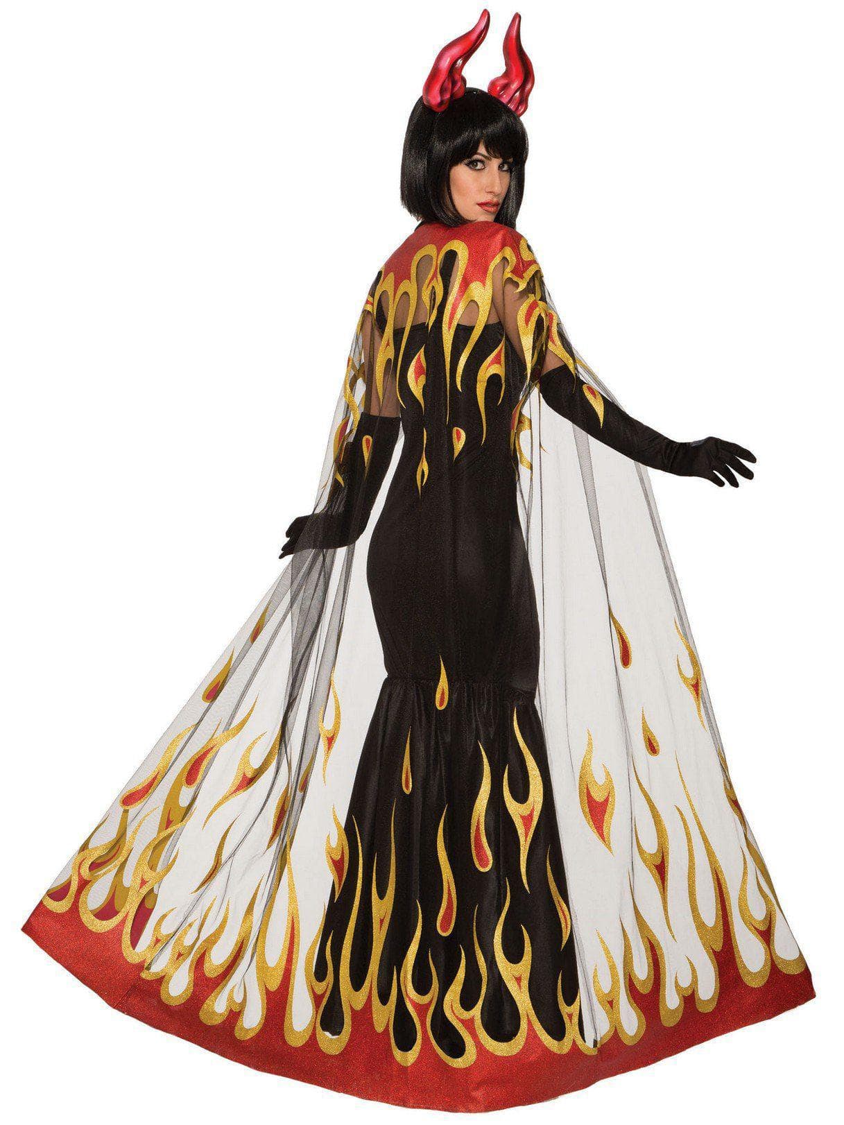 Adult Sheer Fire Devil Cape - costumes.com