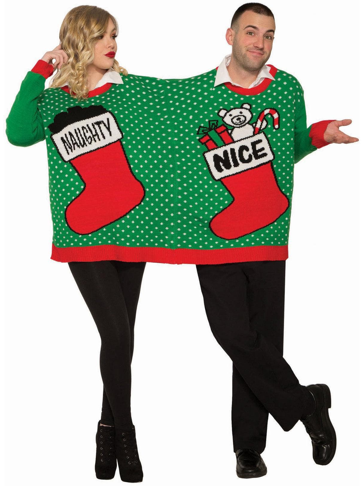 Mens Nice/Naughty Christmas Sweater - costumes.com