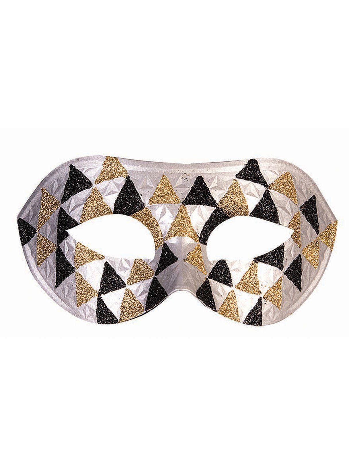 Adult Silver Triangle Harlequin Masquerade Mask - costumes.com