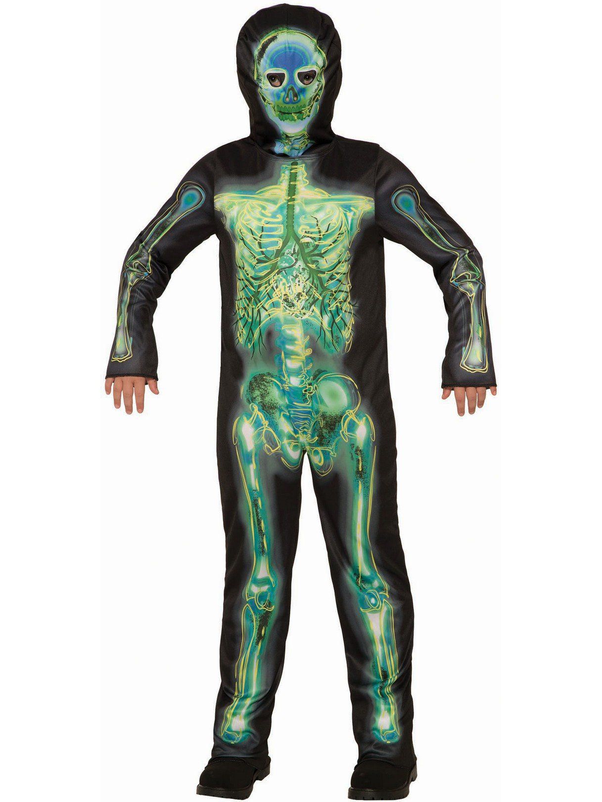 Kid's Sublimation Radioactive Skeleton Costume - costumes.com