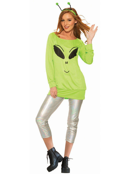 Adult Spaced Out Shirt, Leggings & Antennae Costume