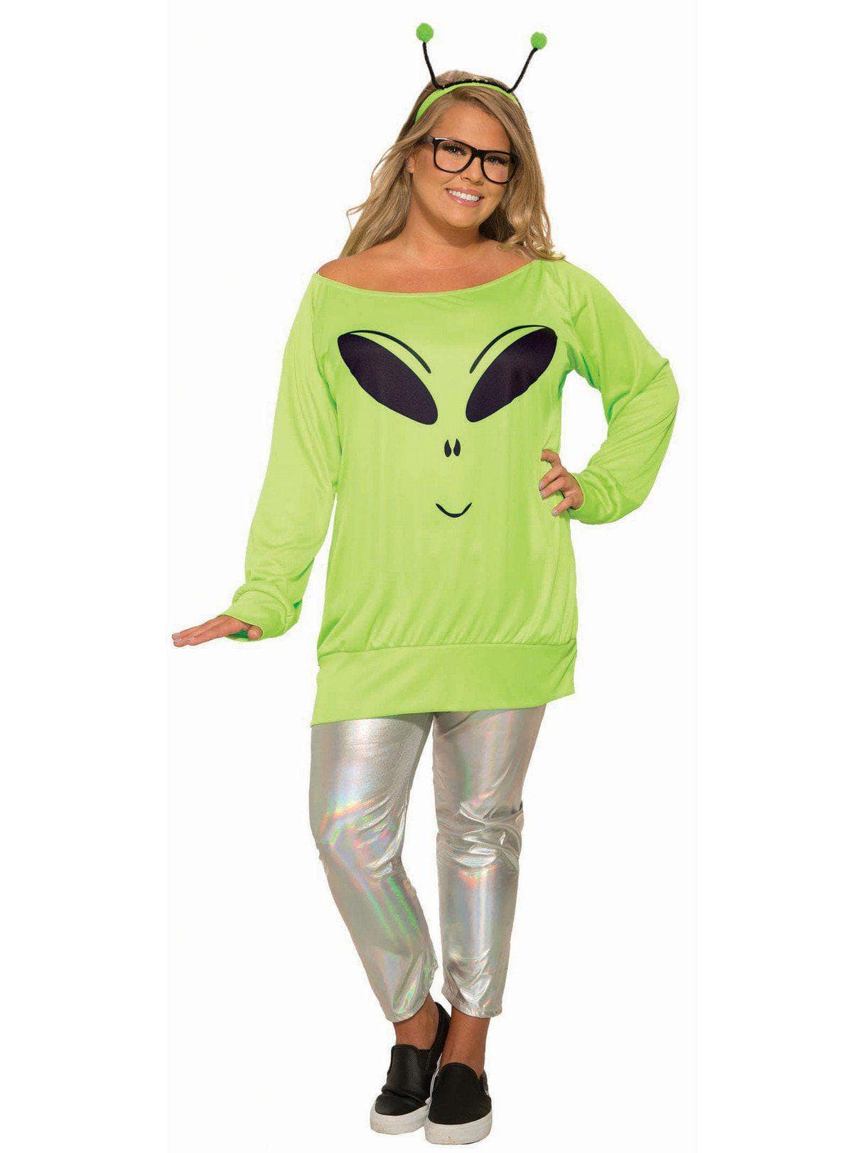 Adult Spaced Out Shirt, Leggings & Antennae Plus Costume - costumes.com