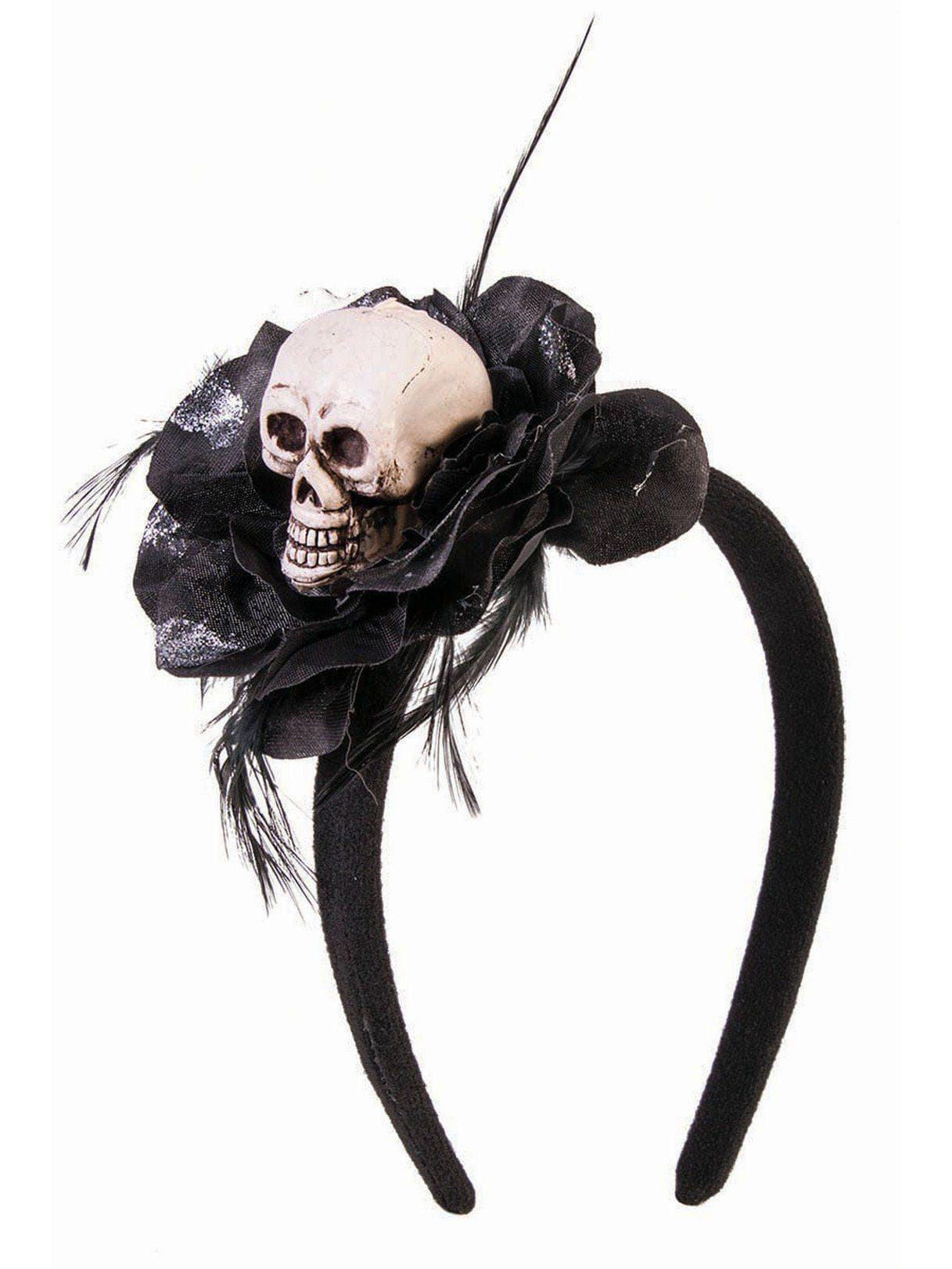 Skull and Flowers Headband - costumes.com