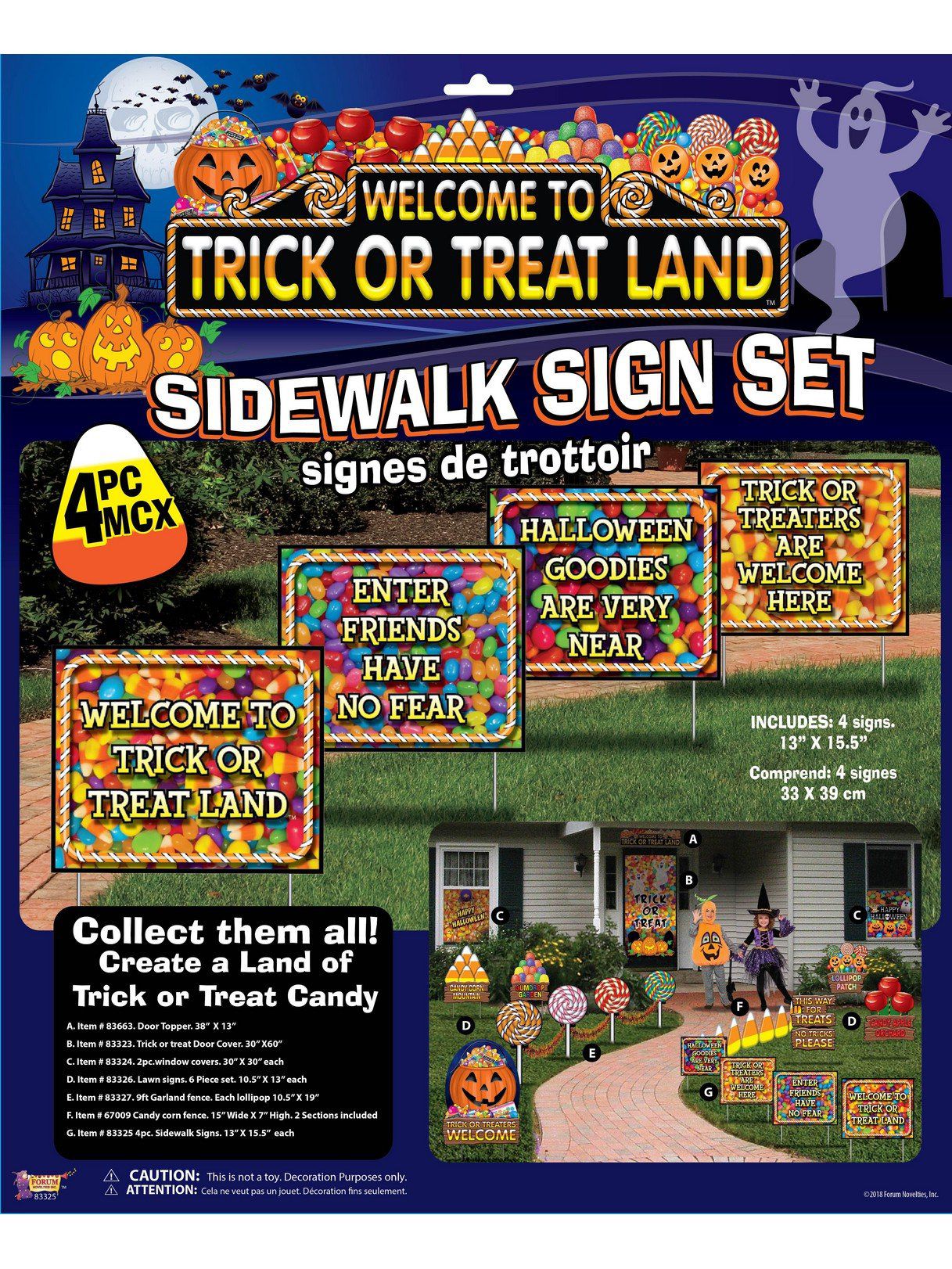 Trick Or Treat Land Sidewalk Sign Set - costumes.com